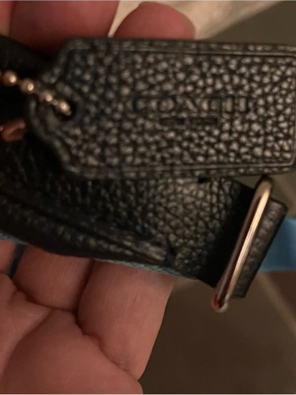 Coach Mini Backpack Blue Black Pebbled Leather Two Tone Silver Hardware